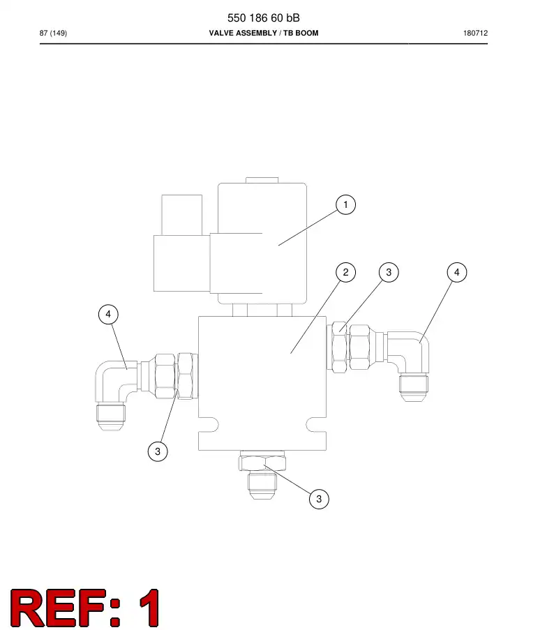 55003494a 550 034 94a Valve, Spool, Directional - Sandvik Technical Drawing
