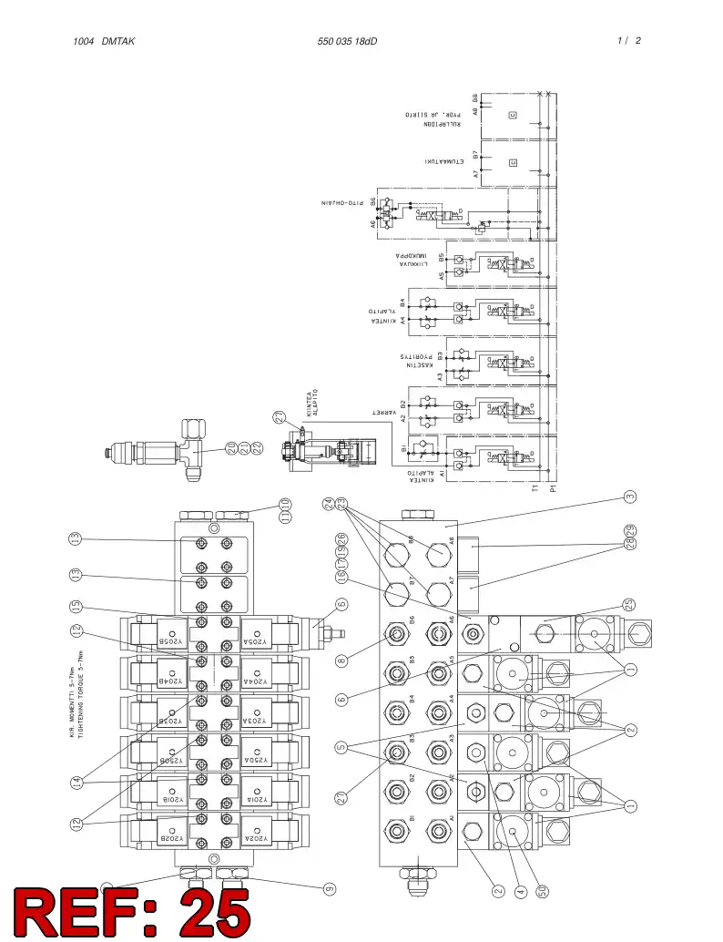 55003534 550 035 34 DOUBLE OVERCENTER VALVE - Sandvik Technical Drawing