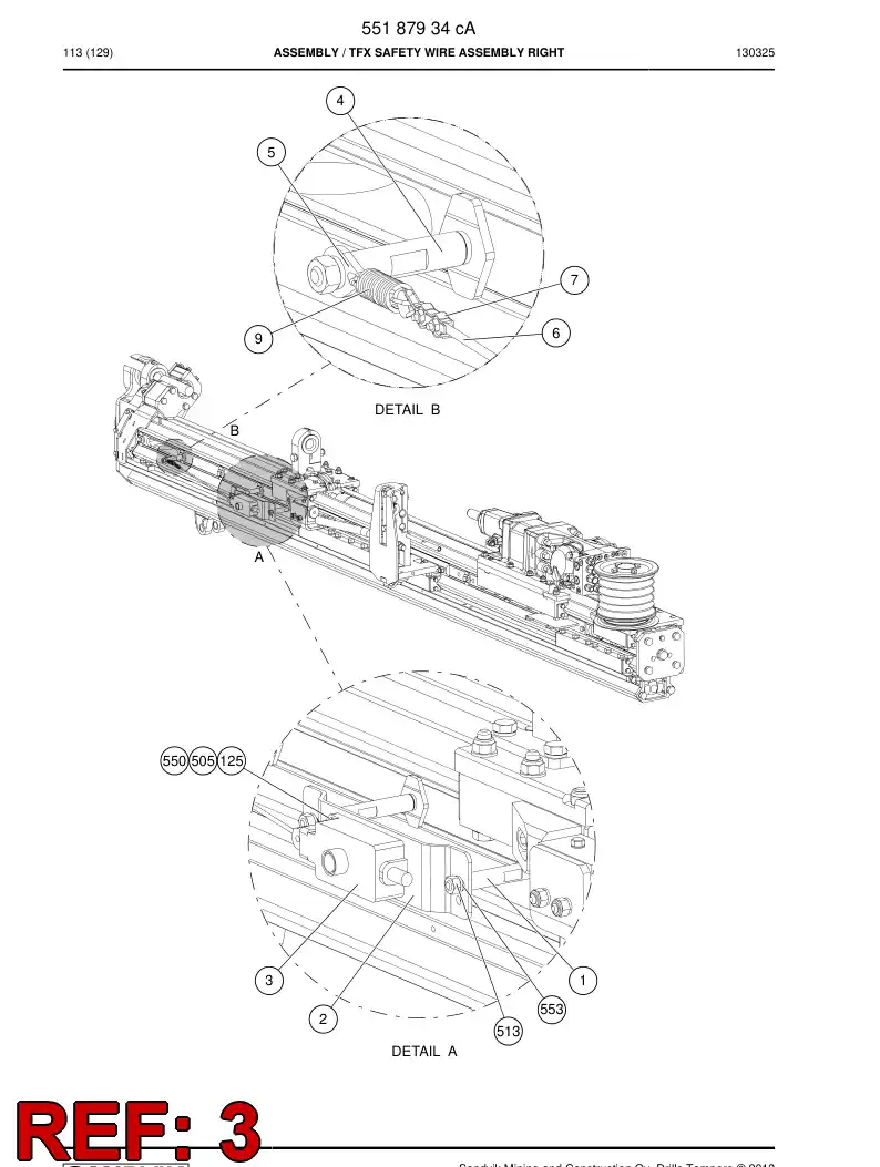 55003536 550 035 36 Button, Emergency Stop - Sandvik Technical Drawing