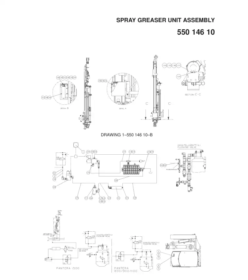 55003626 550 036 26 GREASE LUBRICATION SYSTEM - Sandvik Technical Drawing
