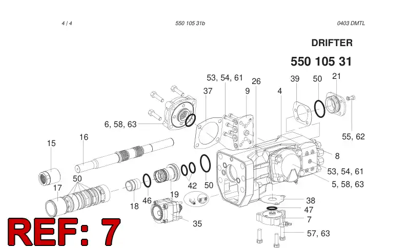 55003629 550 036 29 Pressure accumulator, STABILIZER - Sandvik Technical Drawing