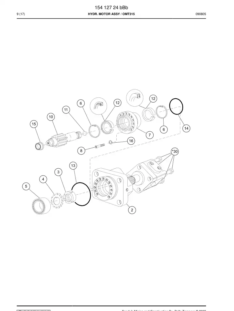 55003653a 550 036 53a Hexagon head bolt (half thread) - Sandvik Technical Drawing