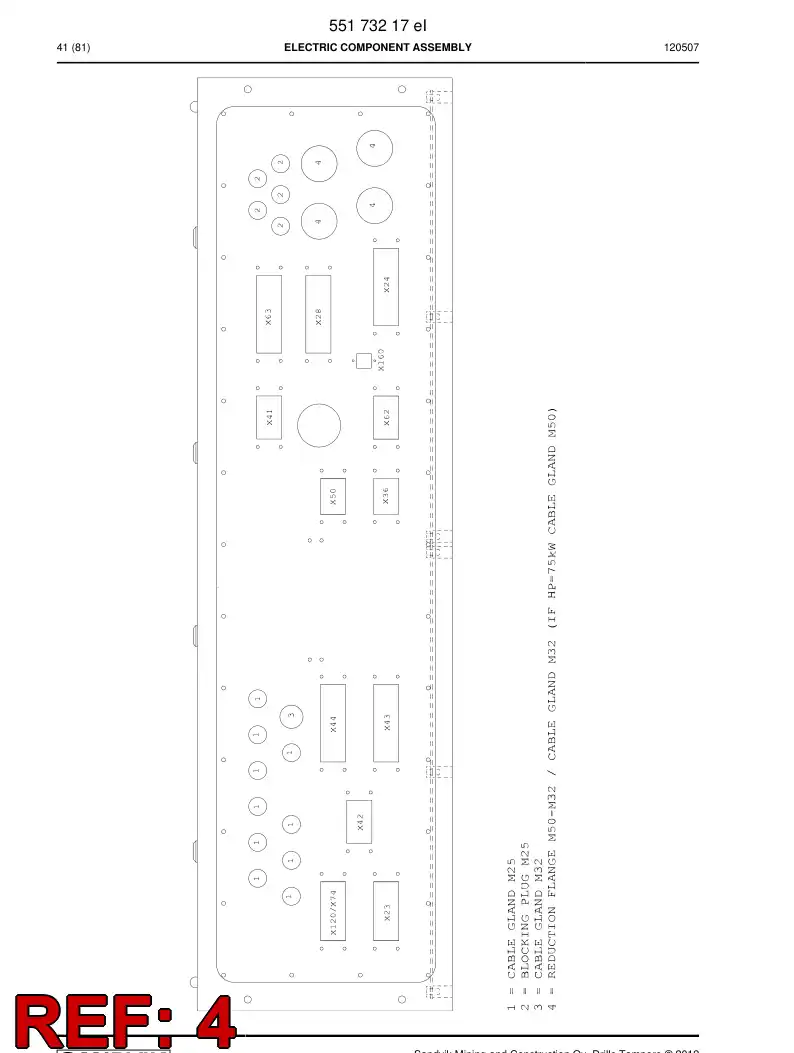55003757 550 037 57 Metallic reduction flange - Sandvik Technical Drawing