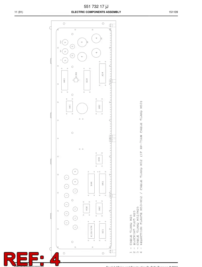 55003757a 550 037 57a REDUCTOR - Sandvik Technical Drawing