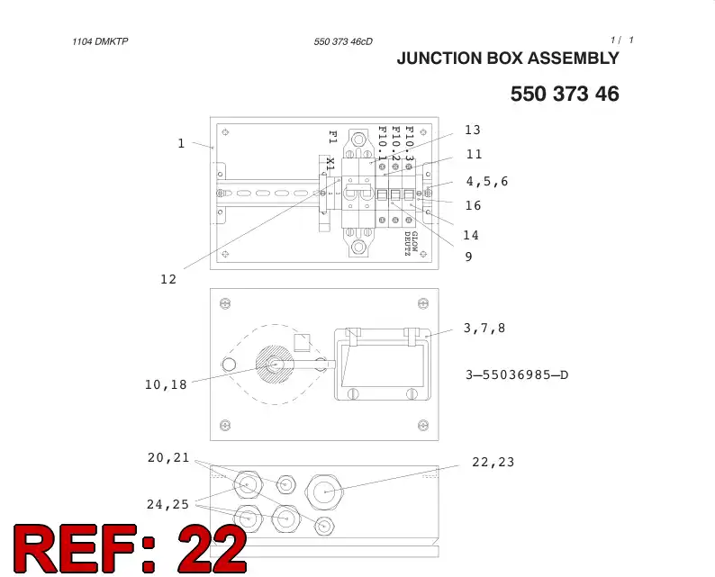 55003764 550 037 64 Gland, Cable, Metallic - Sandvik Technical Drawing