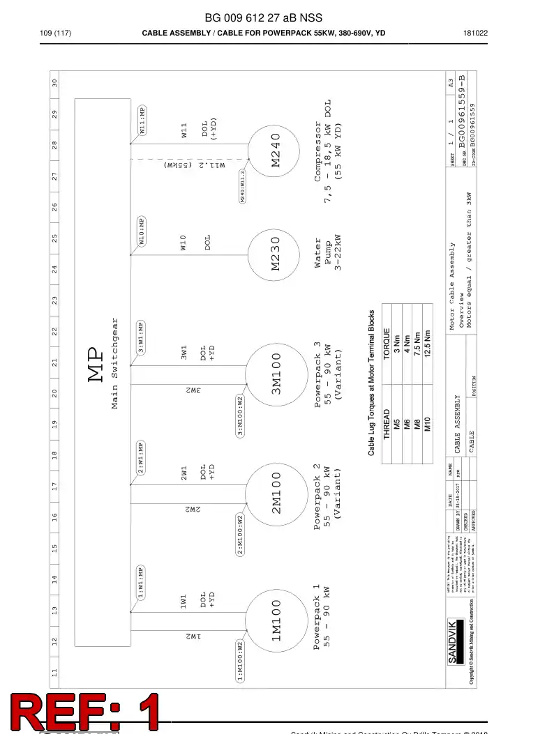55003764b 550 037 64b PRENSAESTOPAS, CABLE, METLICO - Sandvik Technical Drawing