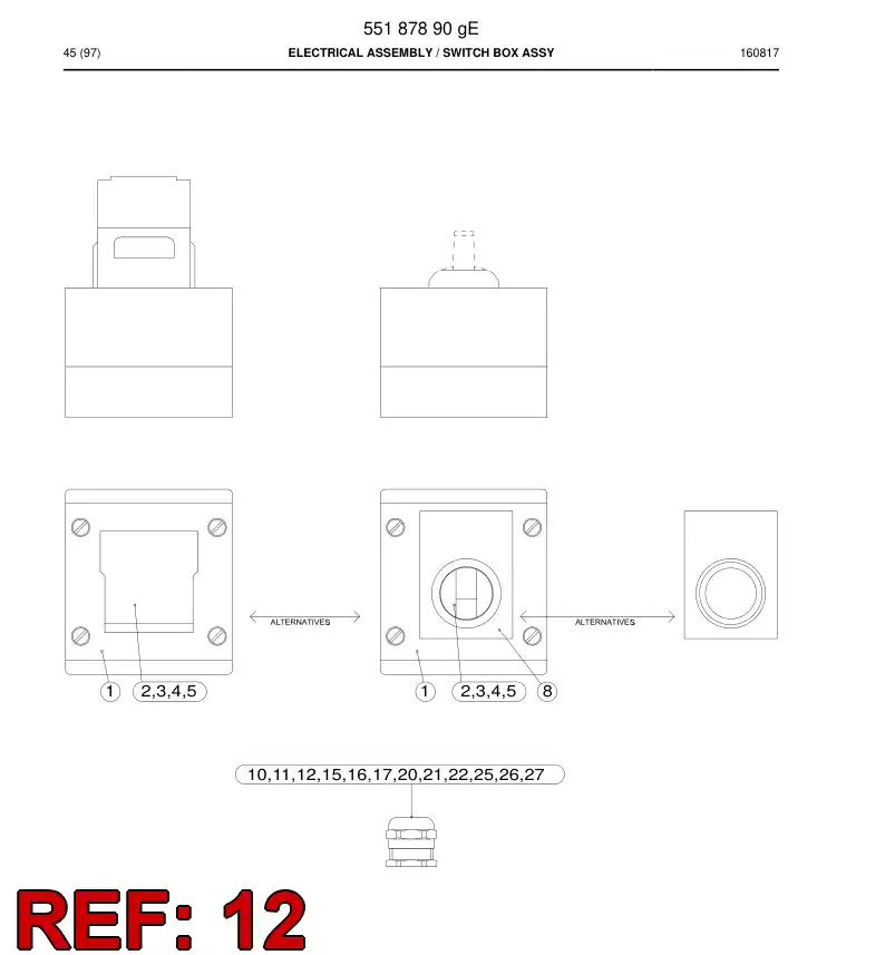 55003816b 550 038 16b PRENSAESTOPAS, CABLE, METLICO - Sandvik Technical Drawing