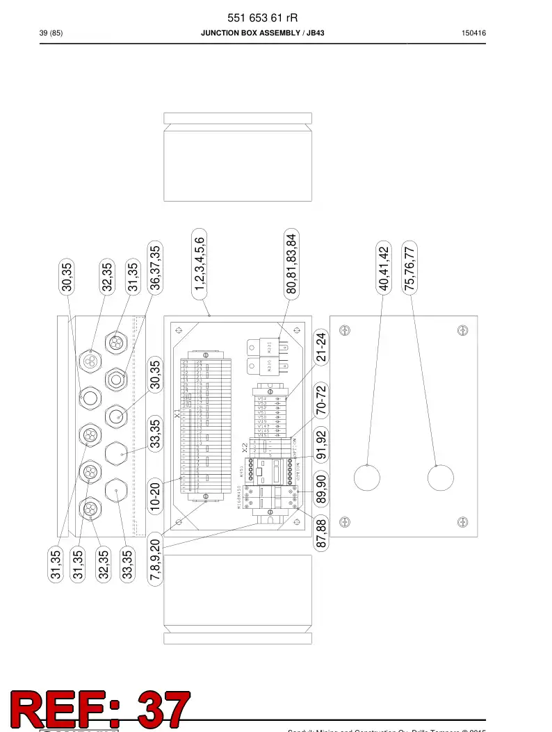 55003818b 550 038 18b Gland, Cable, Metallic - Sandvik Technical Drawing