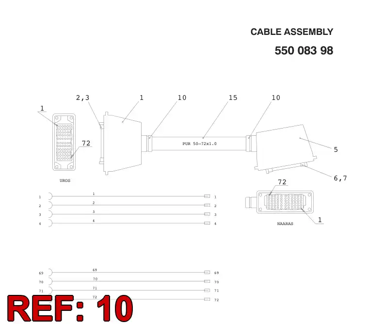 55003821 550 038 21 Gland, Cable, Metallic - Sandvik Technical Drawing
