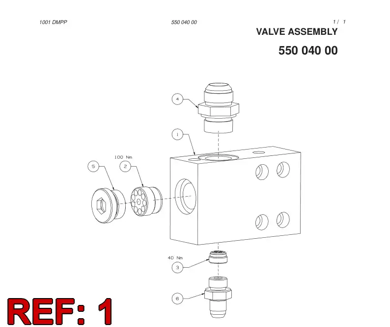 55003999 550 039 99 VALVE BODY - Sandvik Technical Drawing
