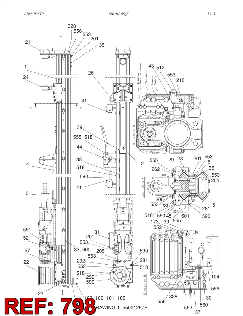 55004023 550 040 23 STEEL PARTS KIT - Sandvik Technical Drawing