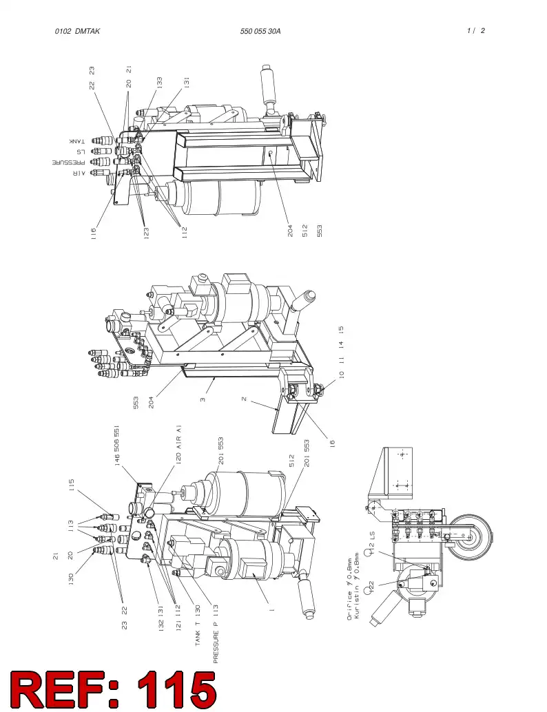 55004103 550 041 03 QUICK DISCONNECT FITTING - Sandvik Technical Drawing