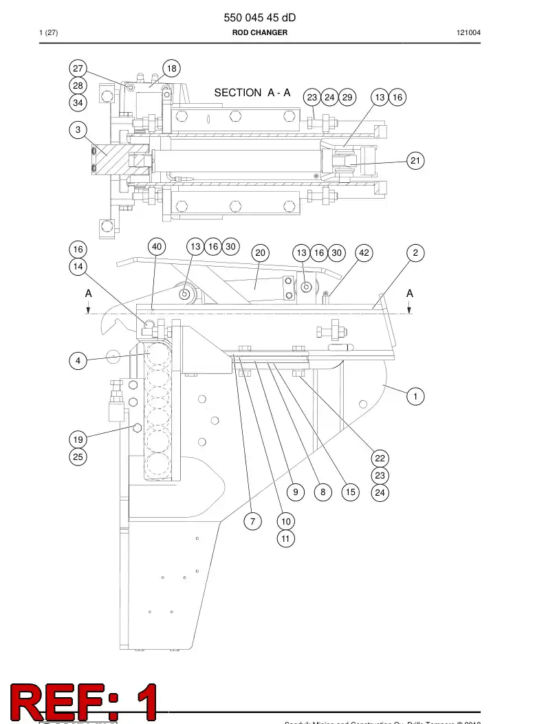 55004224c 550 042 24c FRAME - Sandvik Technical Drawing
