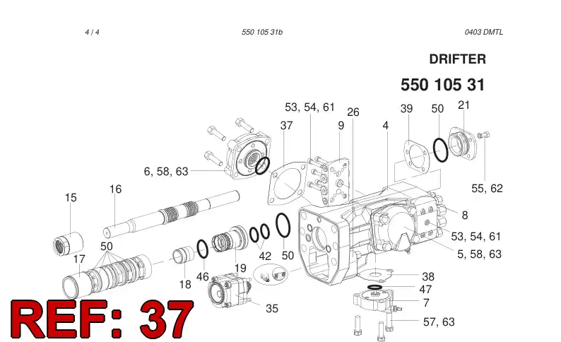 55004226 550 042 26 Plate, Gasket - Sandvik Technical Drawing