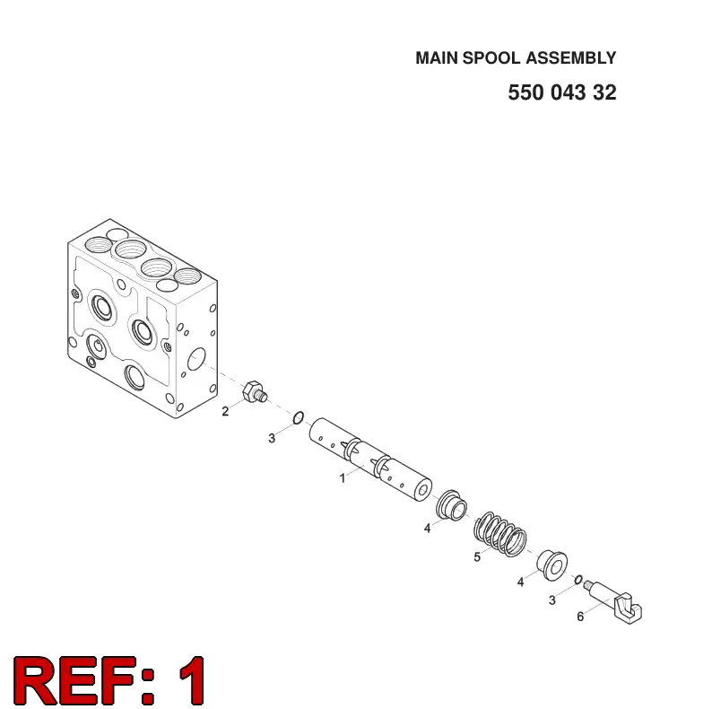 55004232 550 042 32 MAIN SPOOL - Sandvik Technical Drawing