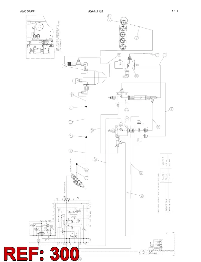 55004310 550 043 10 Hydraulic hose assembly - Sandvik Technical Drawing