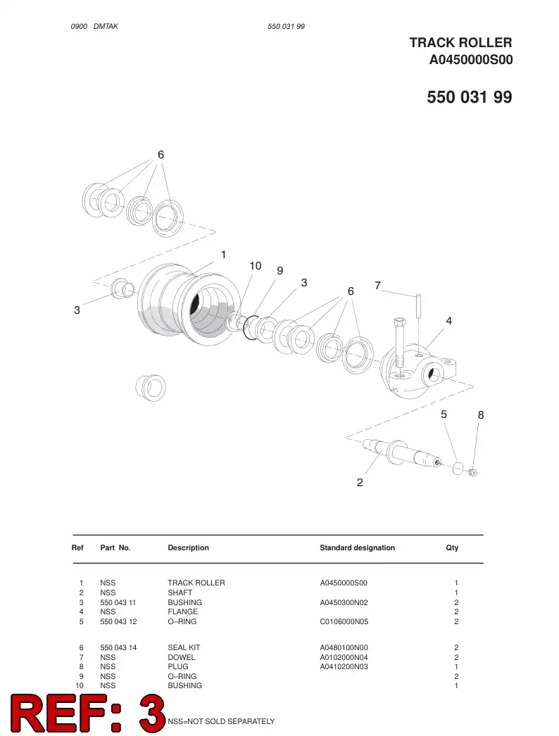 55004311 550 043 11 BUSHING - Sandvik Technical Drawing