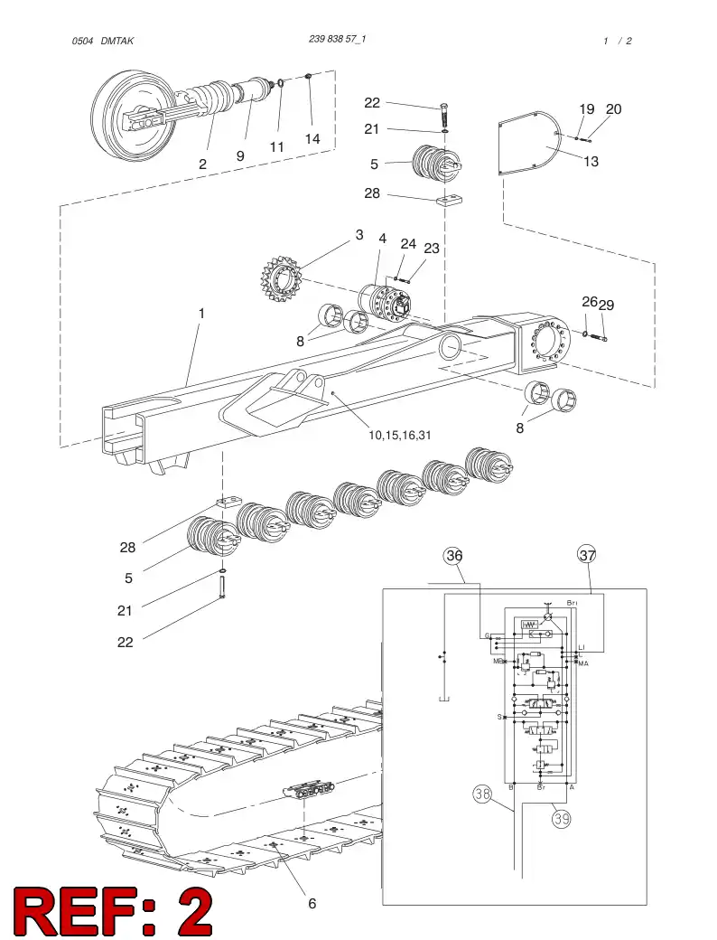 55004322 550 043 22 FRONT WHEEL ASSY. - Sandvik Technical Drawing