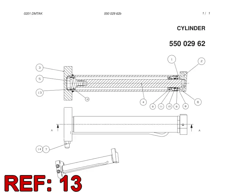 55004468 550 044 68 SLIDE RING - Sandvik Technical Drawing