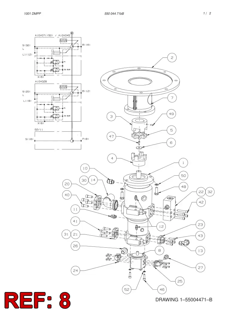 55004472 550 044 72 GEAR PUMP - Sandvik Technical Drawing
