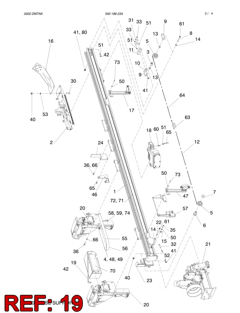 55004497 550 044 97 SUPPORT - Sandvik Technical Drawing