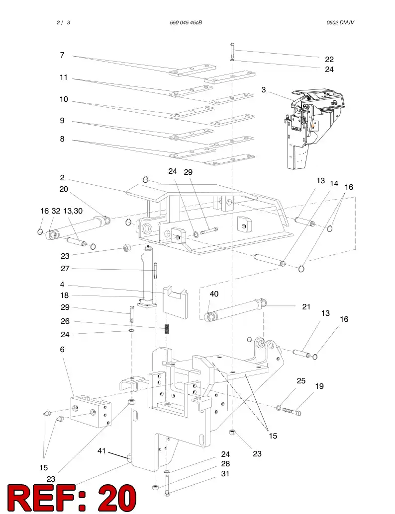 55004569 550 045 69 CYLINDER - Sandvik Technical Drawing
