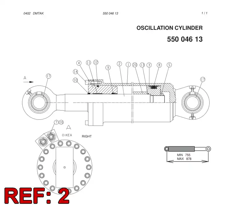 55004652 550 046 52 PISTON ROD - Sandvik Technical Drawing