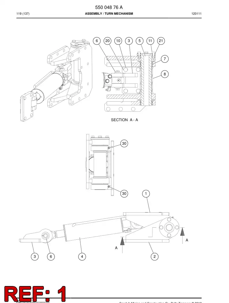 55004760a 550 047 60a Frame - Sandvik Technical Drawing