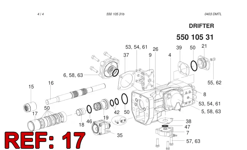55004784 550 047 84 CYLINDER - Sandvik Technical Drawing
