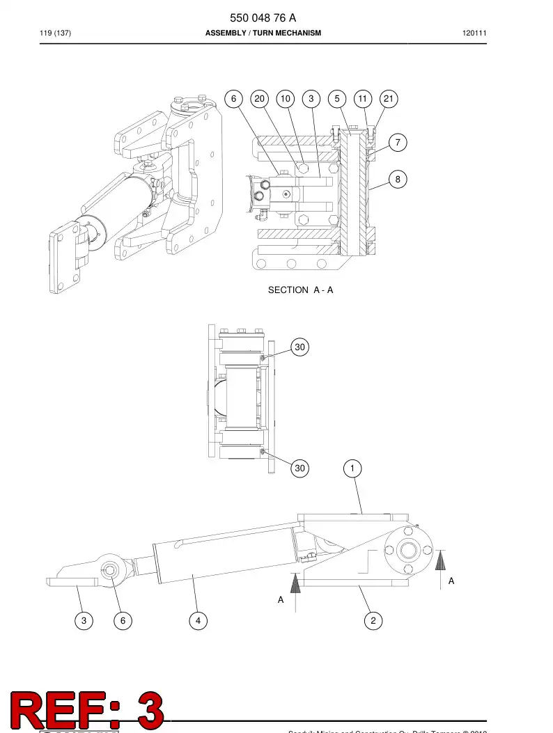 55004855 550 048 55 Bracket - Sandvik Technical Drawing