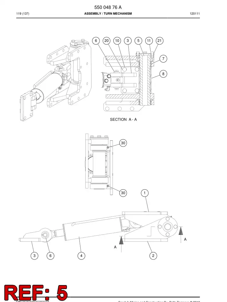 55004885 550 048 85 Shaft - Sandvik Technical Drawing