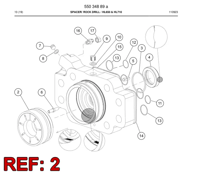 55004954b 550 049 54b Bushing - Sandvik Technical Drawing