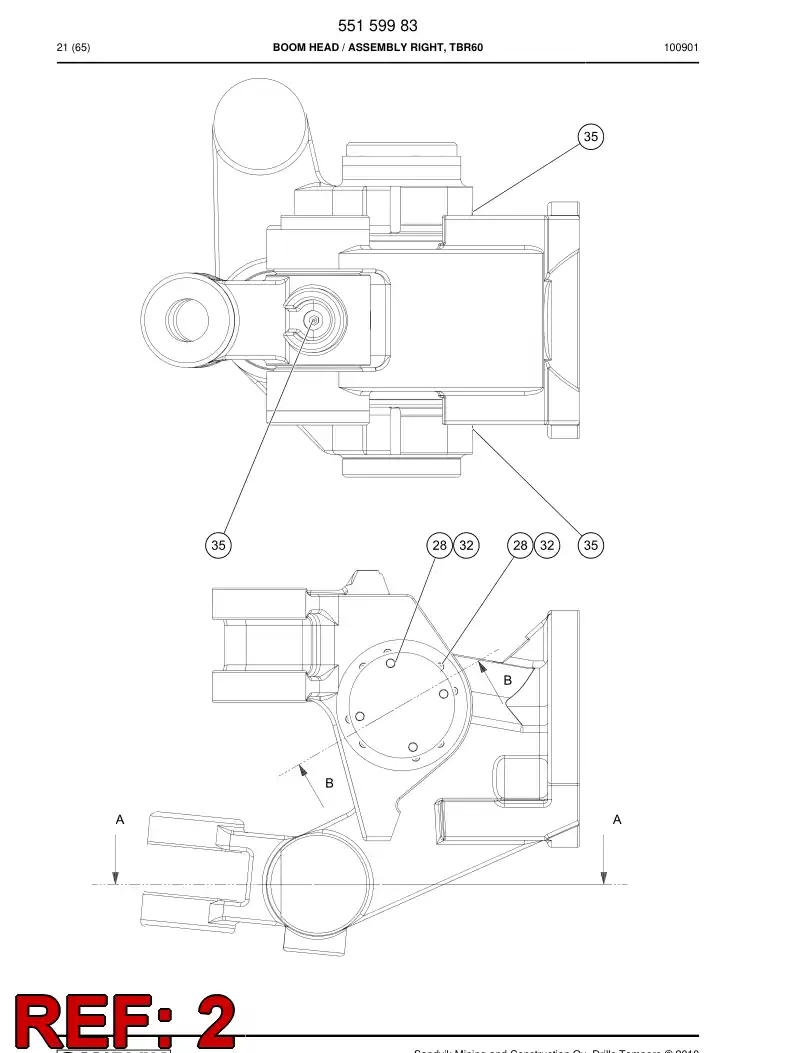 55005002b 550 050 02b Clevis - Sandvik Technical Drawing
