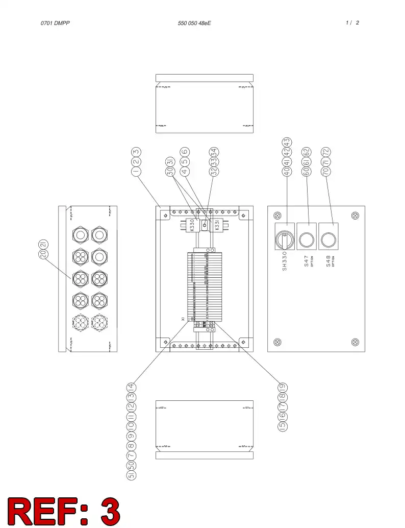 55005060 550 050 60 WIRING INSTRUCTION - Sandvik Technical Drawing
