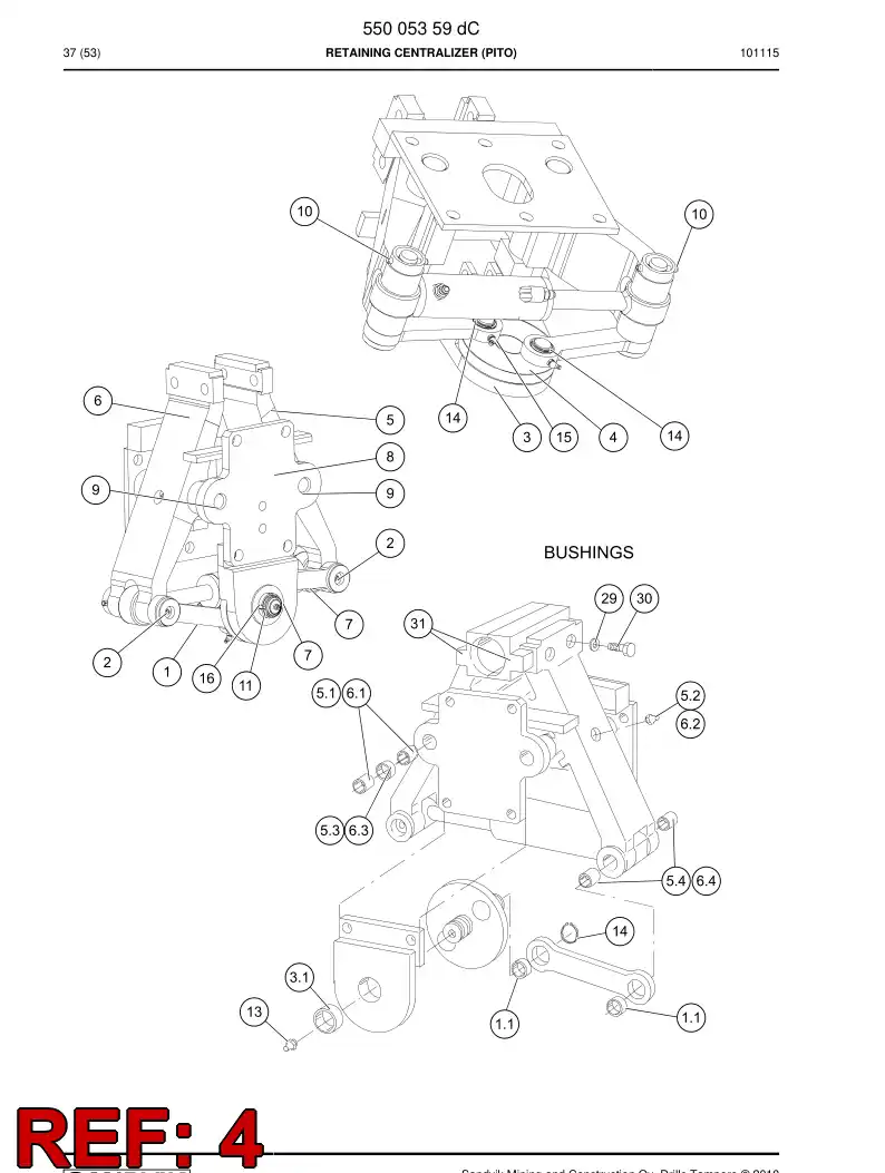 55005126a 550 051 26a Flange - Sandvik Technical Drawing