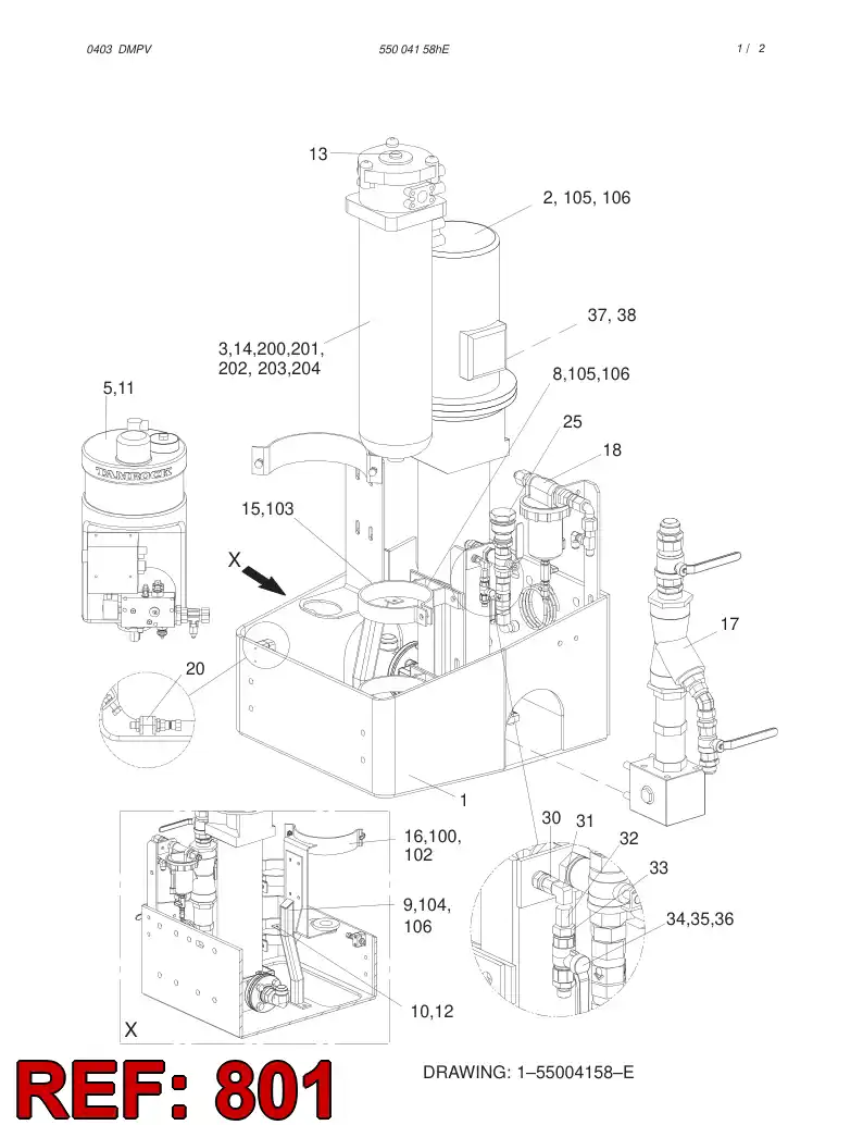 55005170 550 051 70 HOSING - Sandvik Technical Drawing