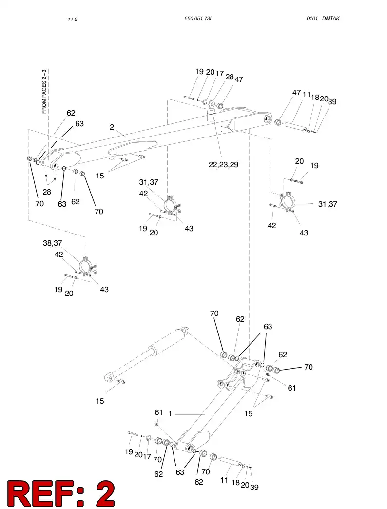 55005175 550 051 75 BOOM ASSY - Sandvik Technical Drawing