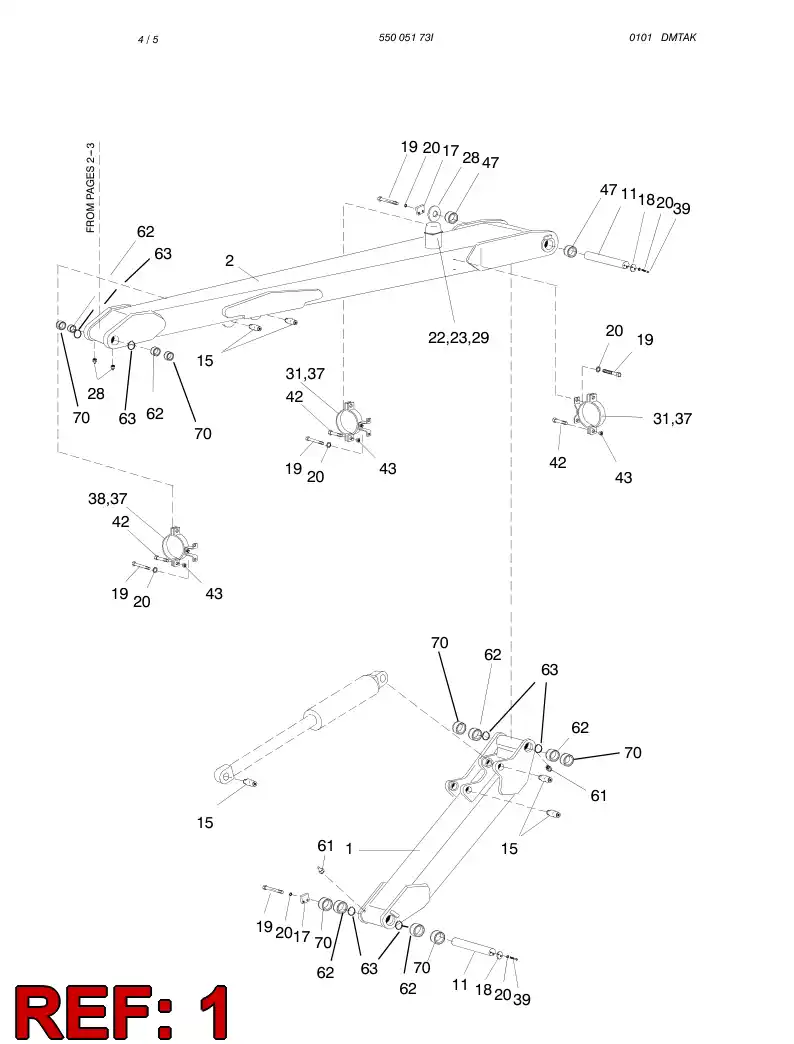 55005176 550 051 76 BOOM ASSY - Sandvik Technical Drawing