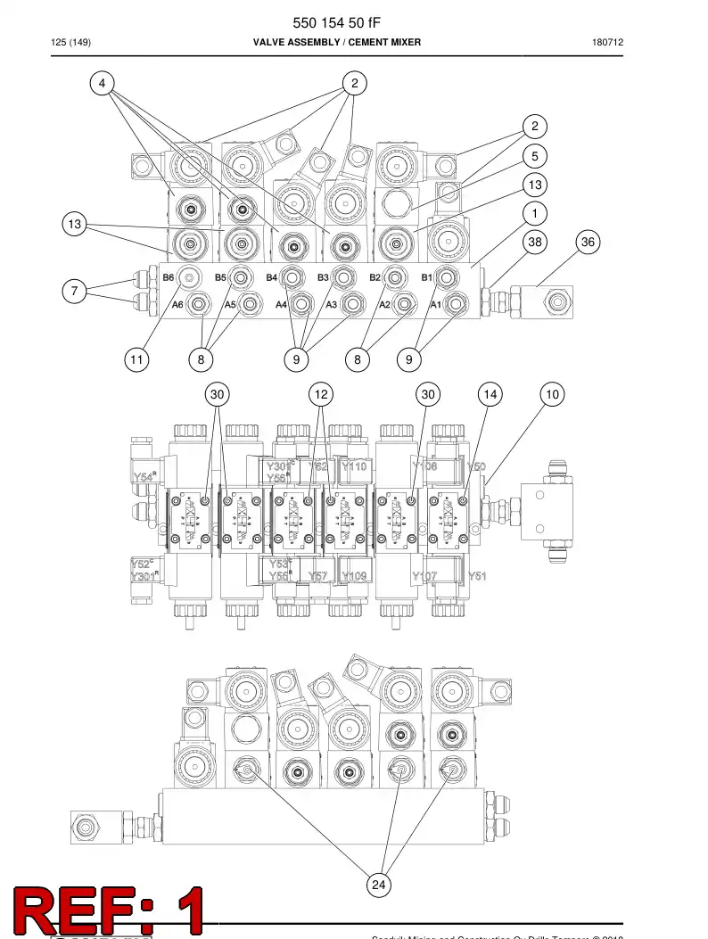 55005189 550 051 89 BASE PLATE - Sandvik Technical Drawing