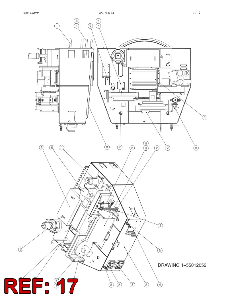 55005198 550 051 98 RAILING - Sandvik Technical Drawing