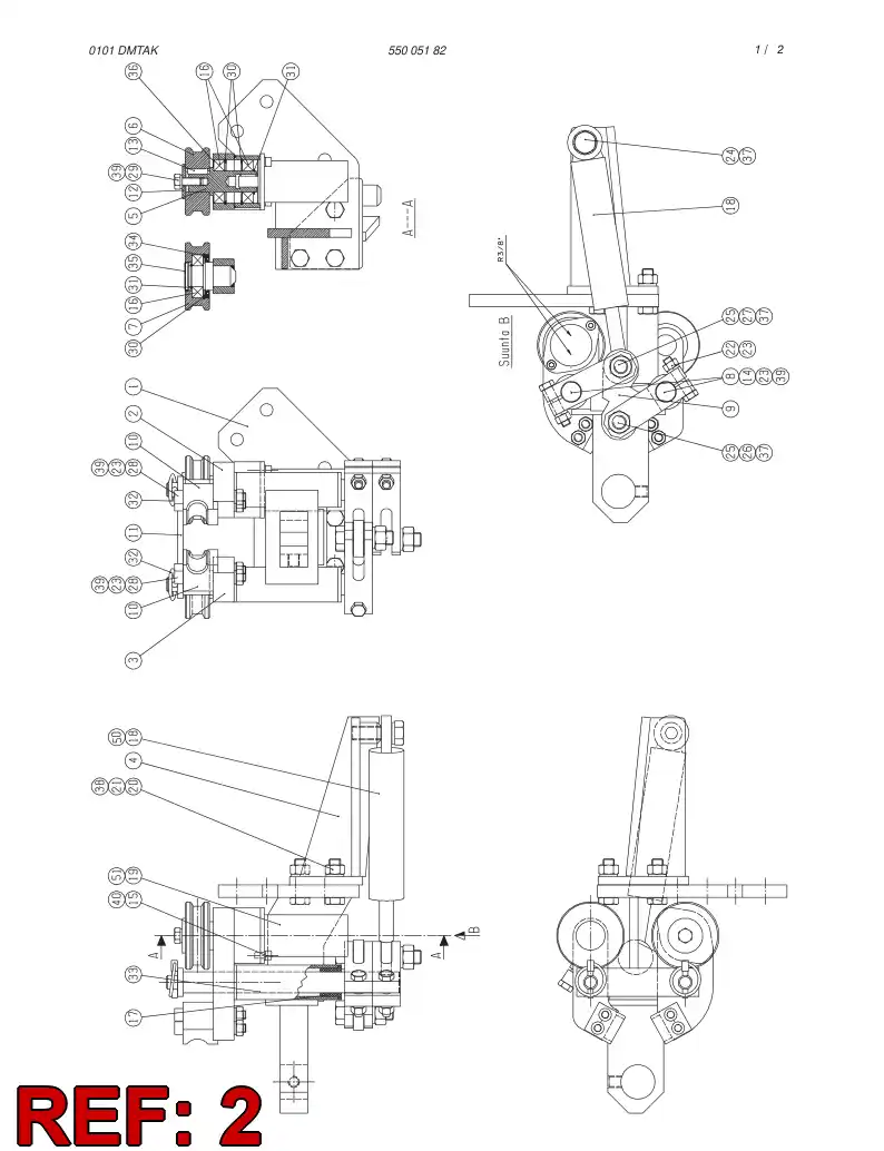 55005201 550 052 01 SWING SHAFT - Sandvik Technical Drawing