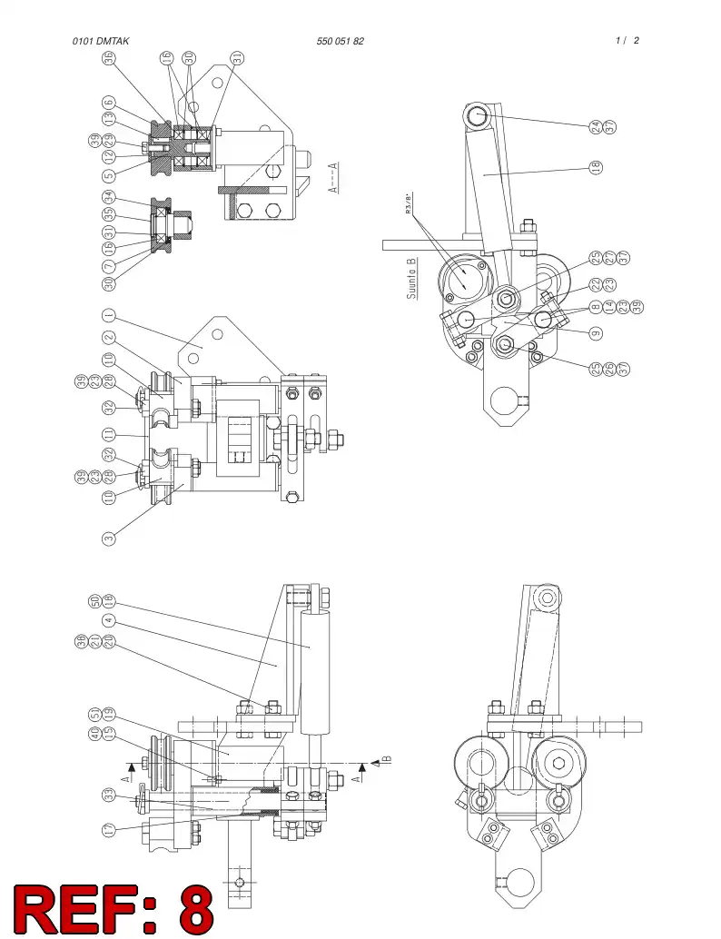 55005231 550 052 31 Lever - Sandvik Technical Drawing