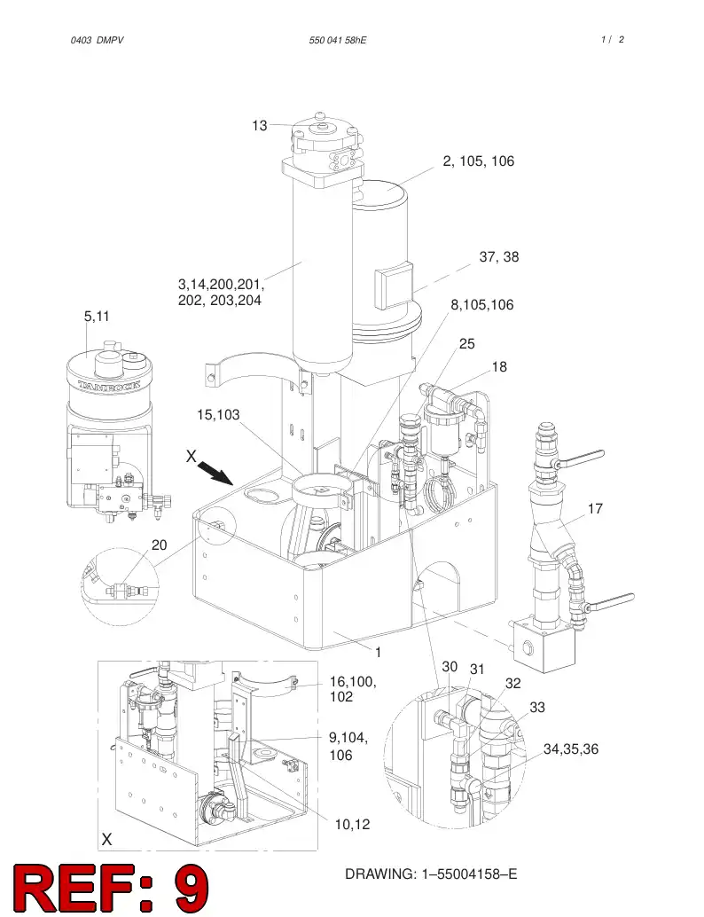 55005287 550 052 87 BRACKET - Sandvik Technical Drawing