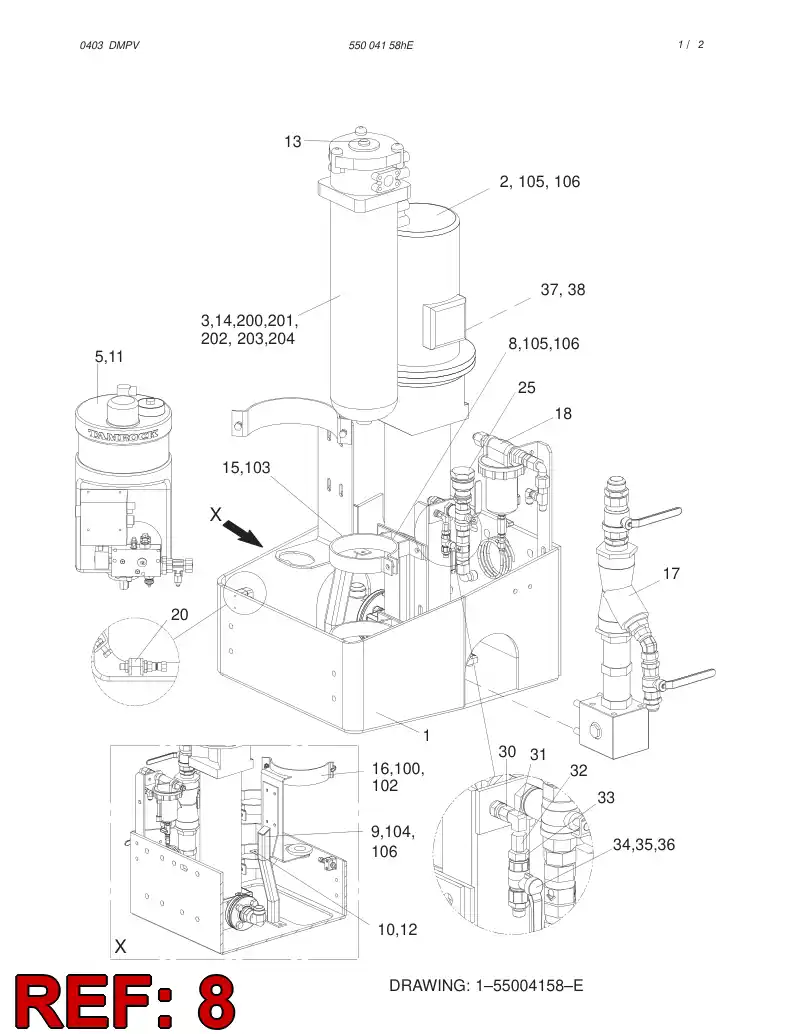 55005297 550 052 97 BRACKET - Sandvik Technical Drawing