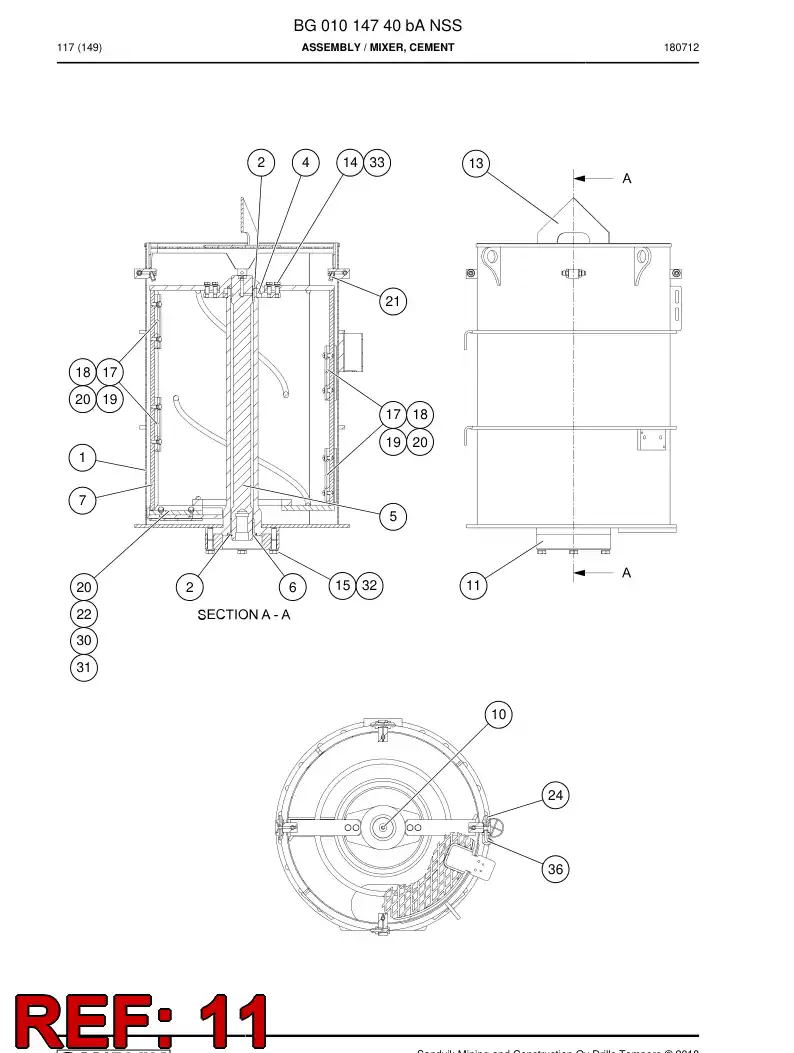 55005325 550 053 25 Flange - Sandvik Technical Drawing