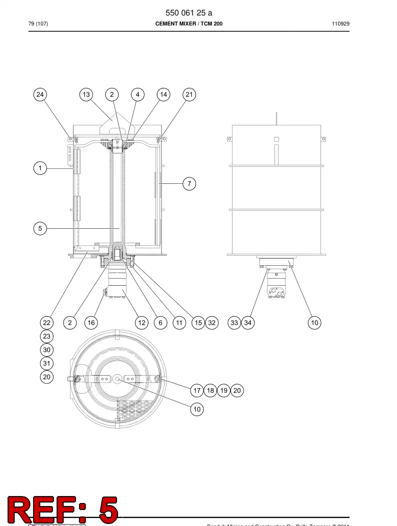 55005407 550 054 07 Shaft - Sandvik Technical Drawing