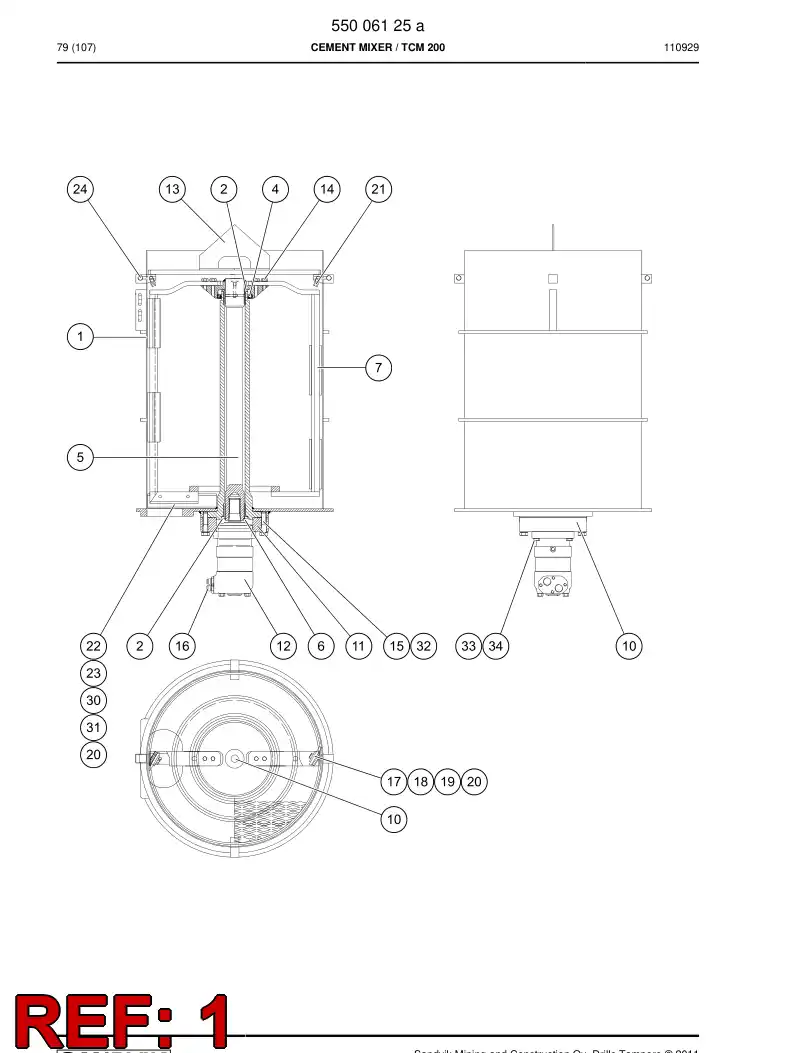 55005410a 550 054 10a TANK - Sandvik Technical Drawing