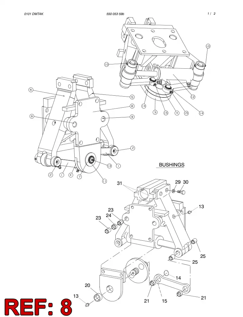 55005421 550 054 21 FRAME - Sandvik Technical Drawing