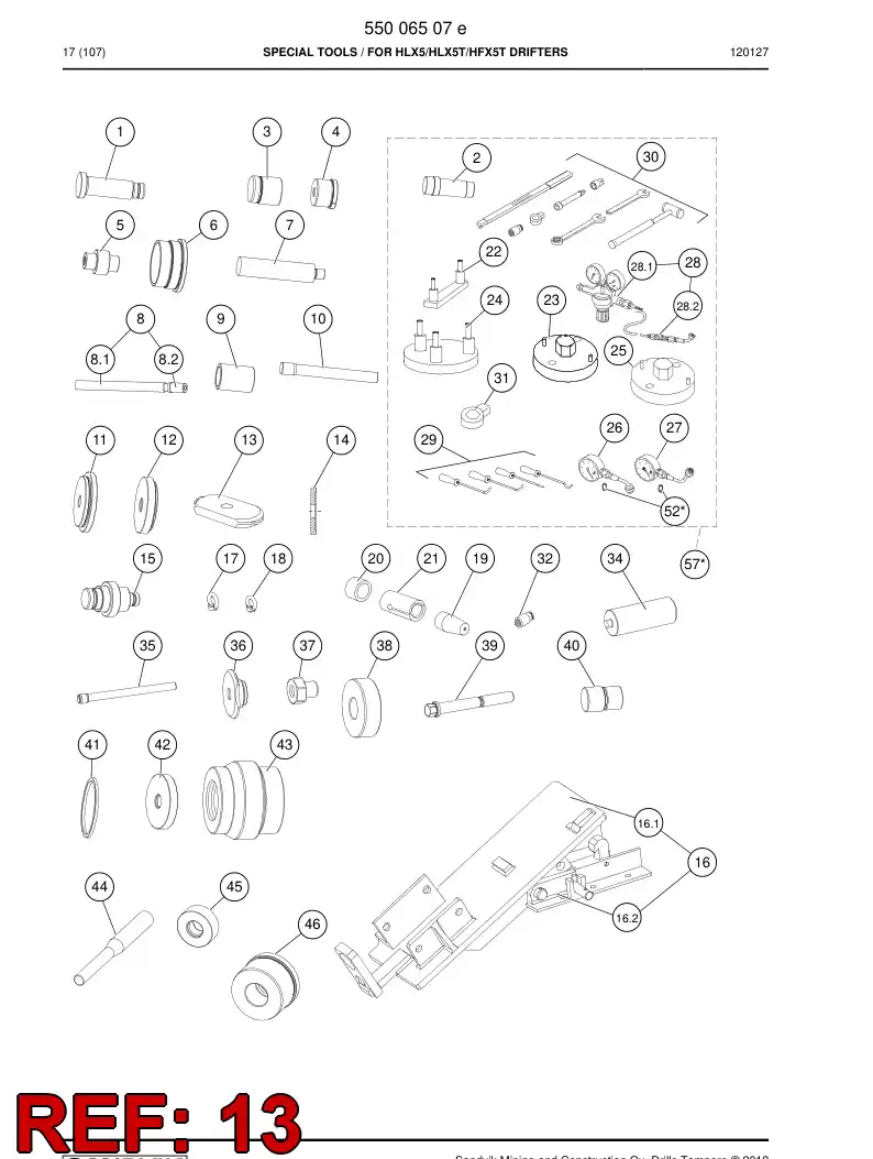 55005480a 550 054 80a Punch - Sandvik Technical Drawing