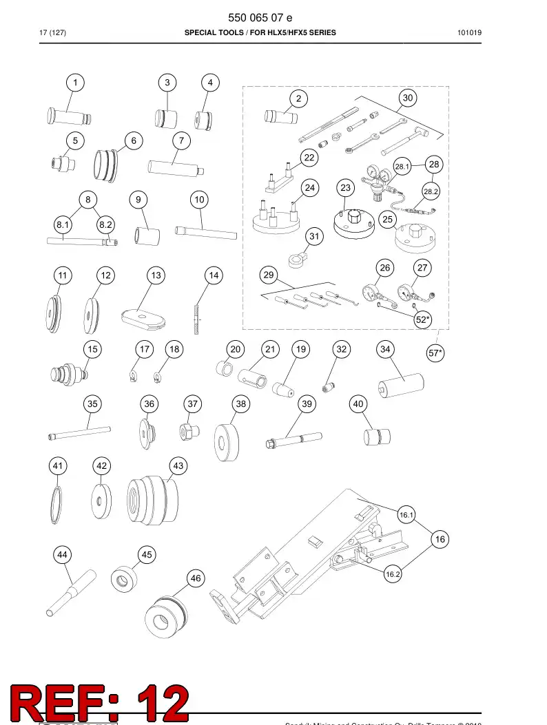 55005494a 550 054 94a Punch - Sandvik Technical Drawing